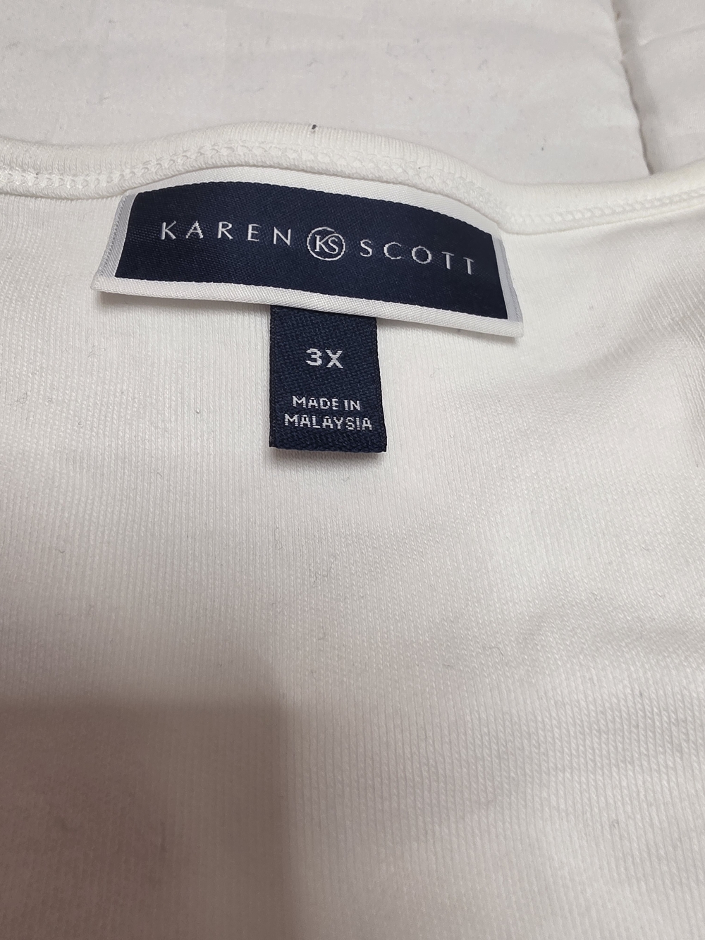 Karen Scott Cream V-Neck Long Sleeve Tee - Picture 3 of 3